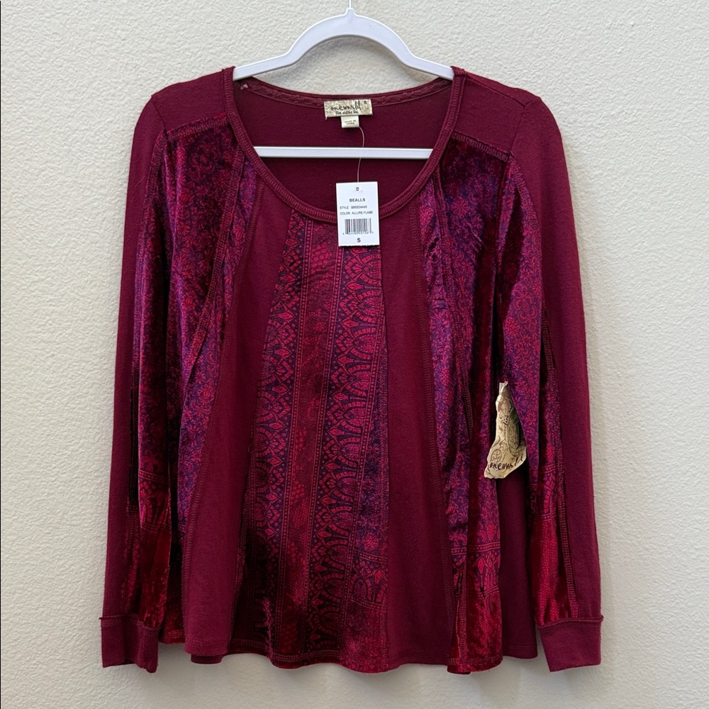 ONE WORLD Burgundy and Purple Blouse